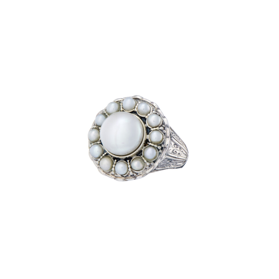 Santorini Ring in Sterling Silver with pearls