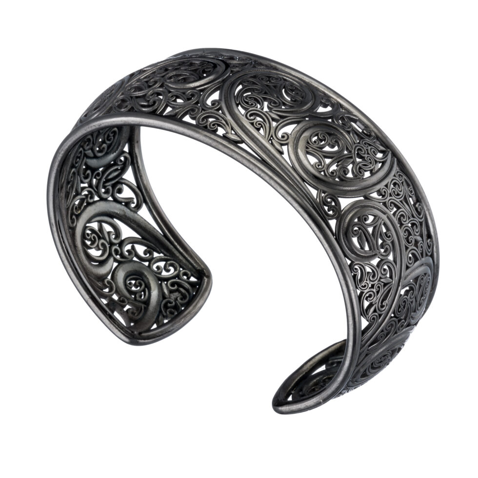 Kallisto adjustable Bracelet in Black plated Silver 925