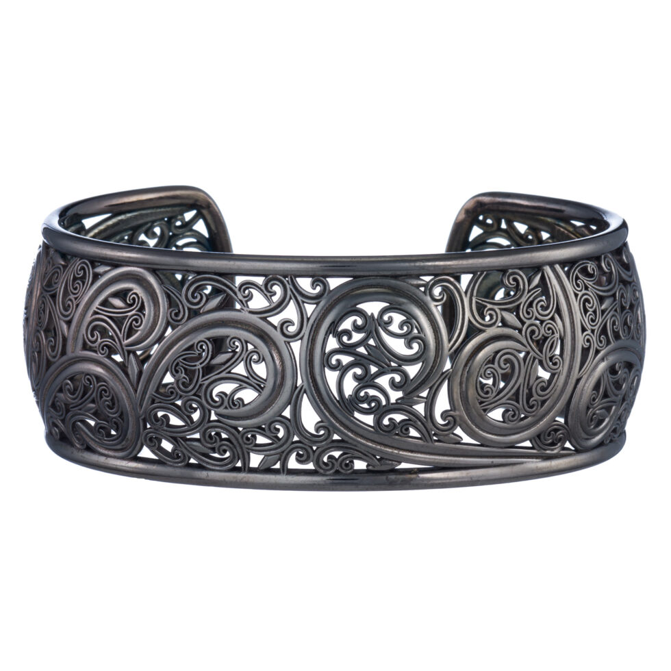 Kallisto adjustable Bracelet in Black plated Silver 925