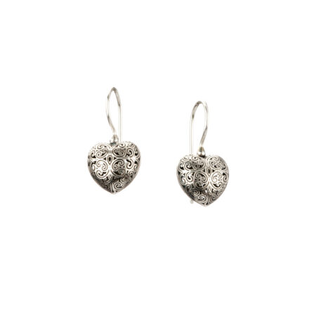 Kallisto Heart Earrings in oxidized Silver 925
