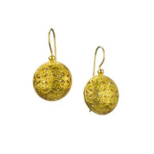Kallisto Round Earrings in Gold plated silver 925
