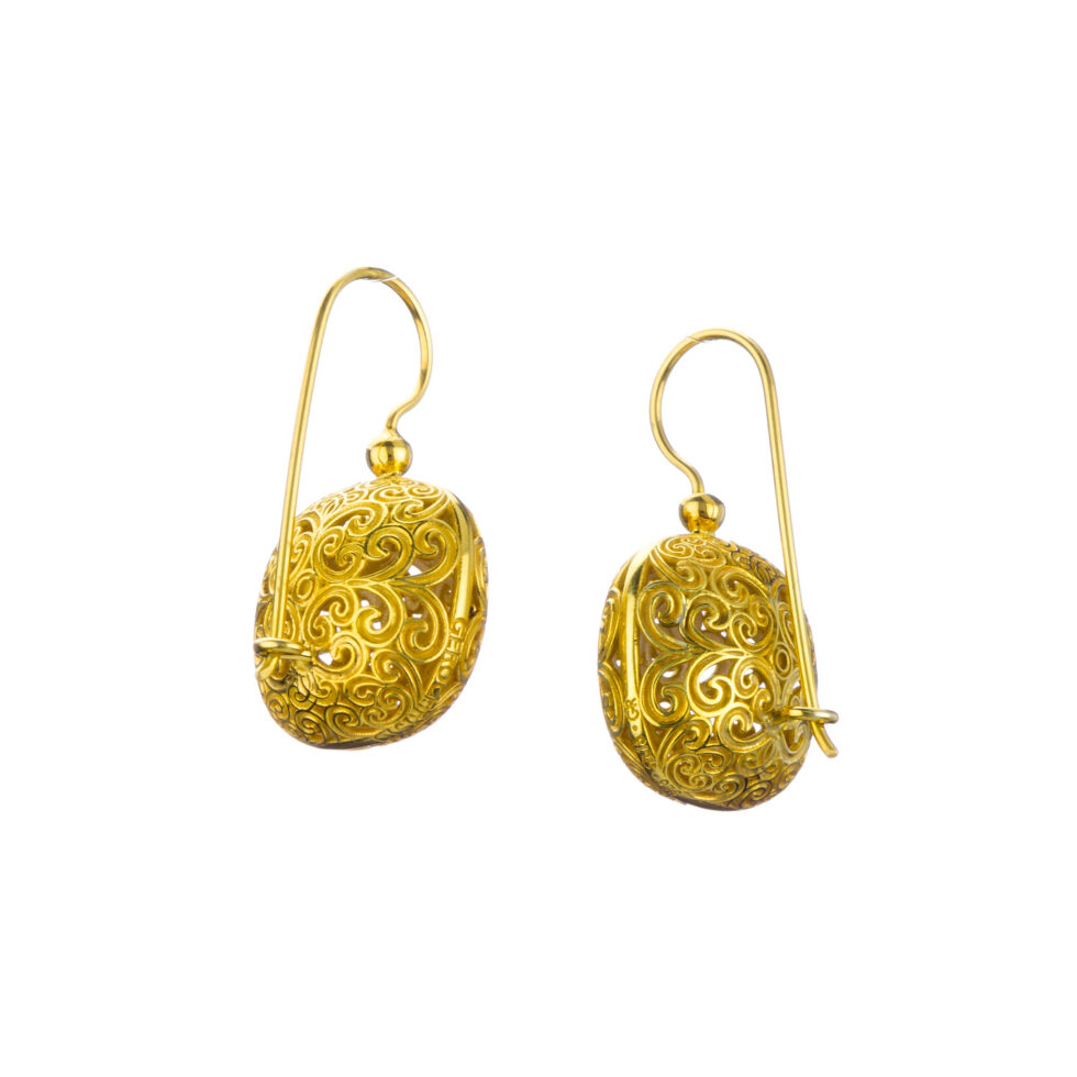 Kallisto Cushion Earrings in Gold plated silver 925