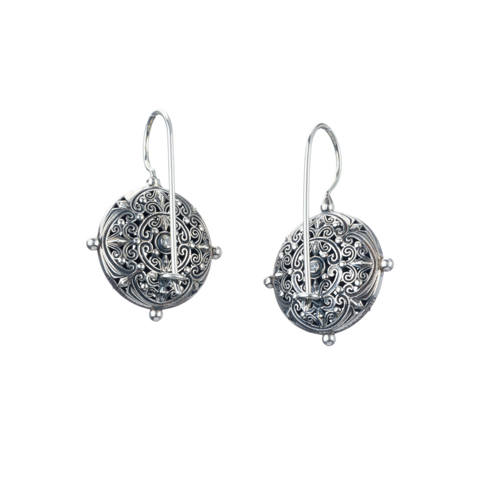 Kallisto Round earrings in oxidized silver 925