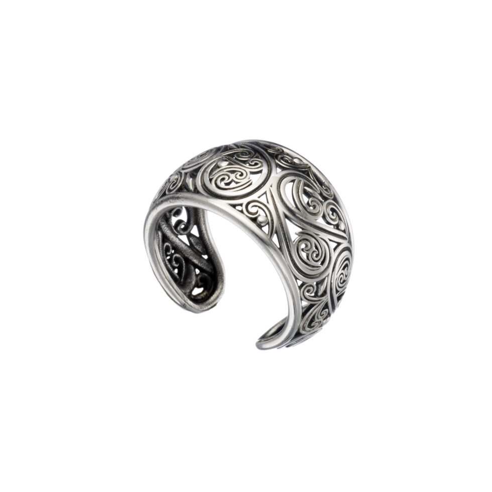 Kallisto Ring in oxidized silver 925