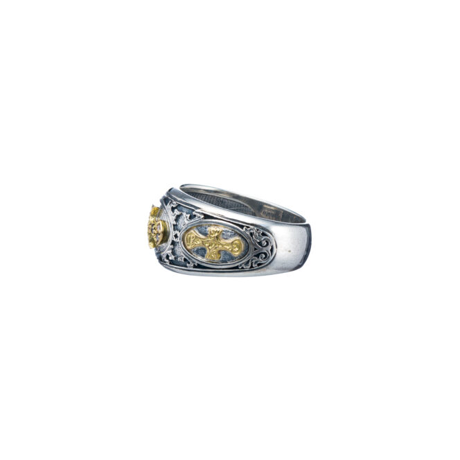 Patmos Ring in 18K Gold and Sterling silver with brown diamonds - Image 3