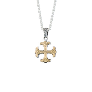 Byzantine cross in 18K Gold and Sterling Silver