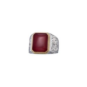 Classic Ring in 18K Gold and Sterling silver with semi precious stone - Image 5