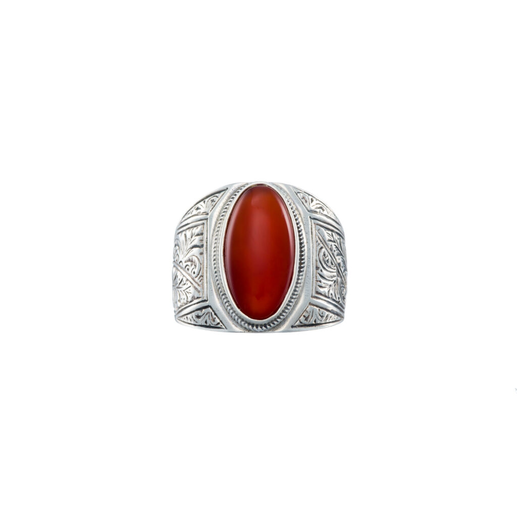 Classic Ring in Sterling Silver with Semi precious stone