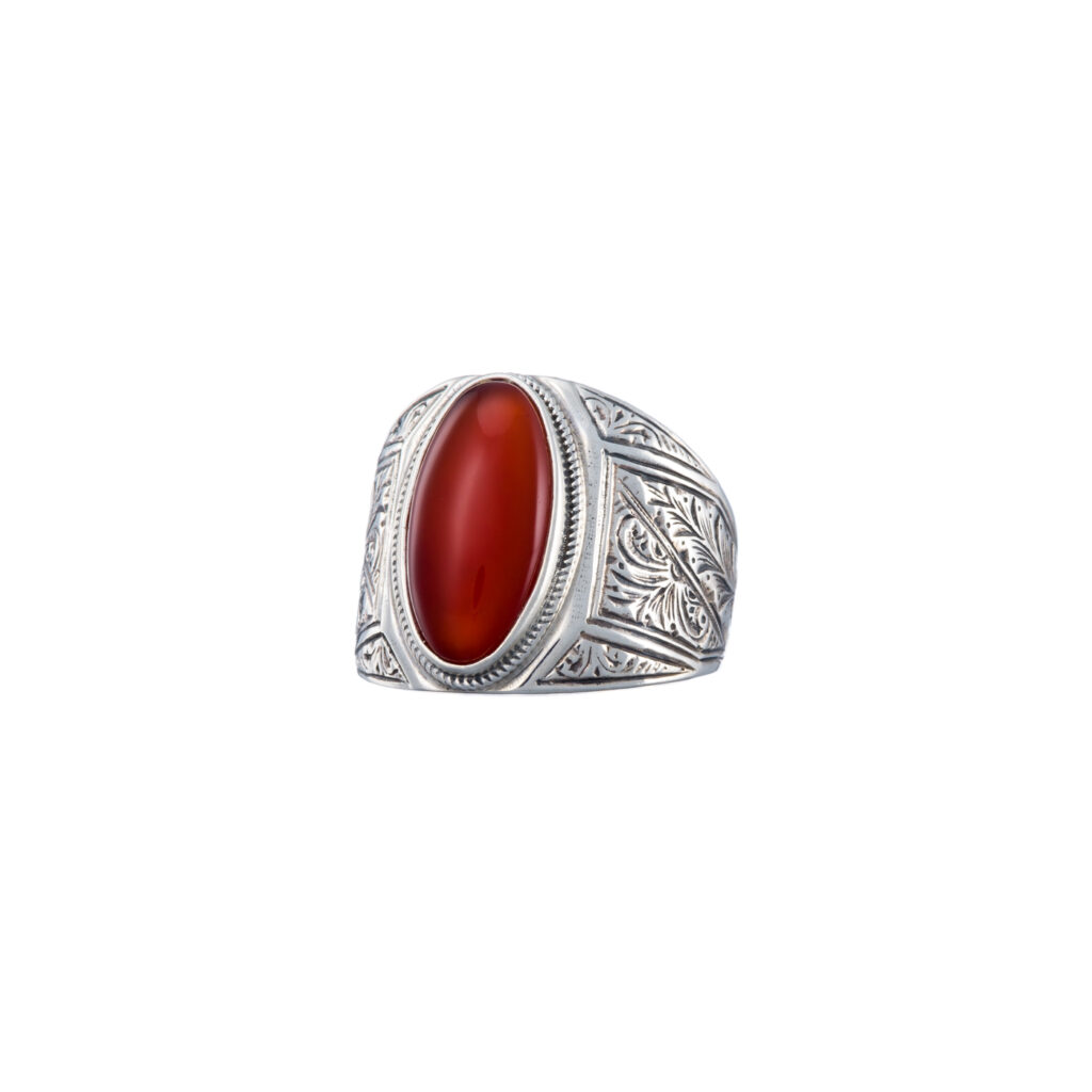 Classic Ring in Sterling Silver with Semi precious stone