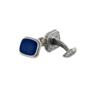 Classic Cufflinks in Sterling Silver with lapis - Image 2