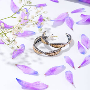 Aretousa Hoops Earrings in 18K Gold and Sterling Silver