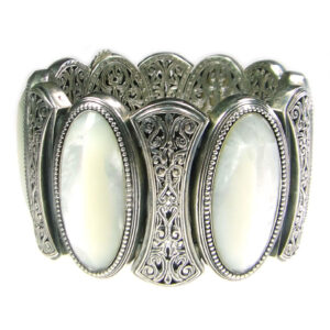 Bracelet in sterling silver with mother of pearl - Image 4