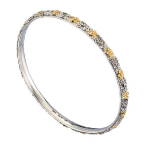 Wild Flowers Anthemis bangle bracelet in 18K Gold and Sterling Silver - Image 4