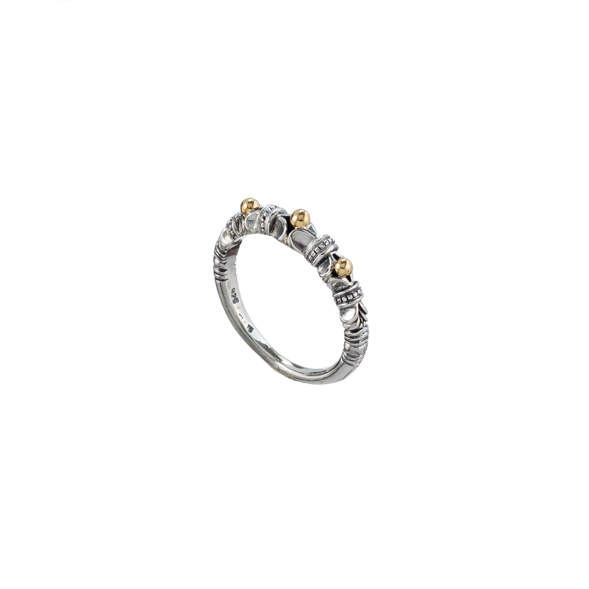 Kassandra Band ring in sterling silver with 18K Gold details