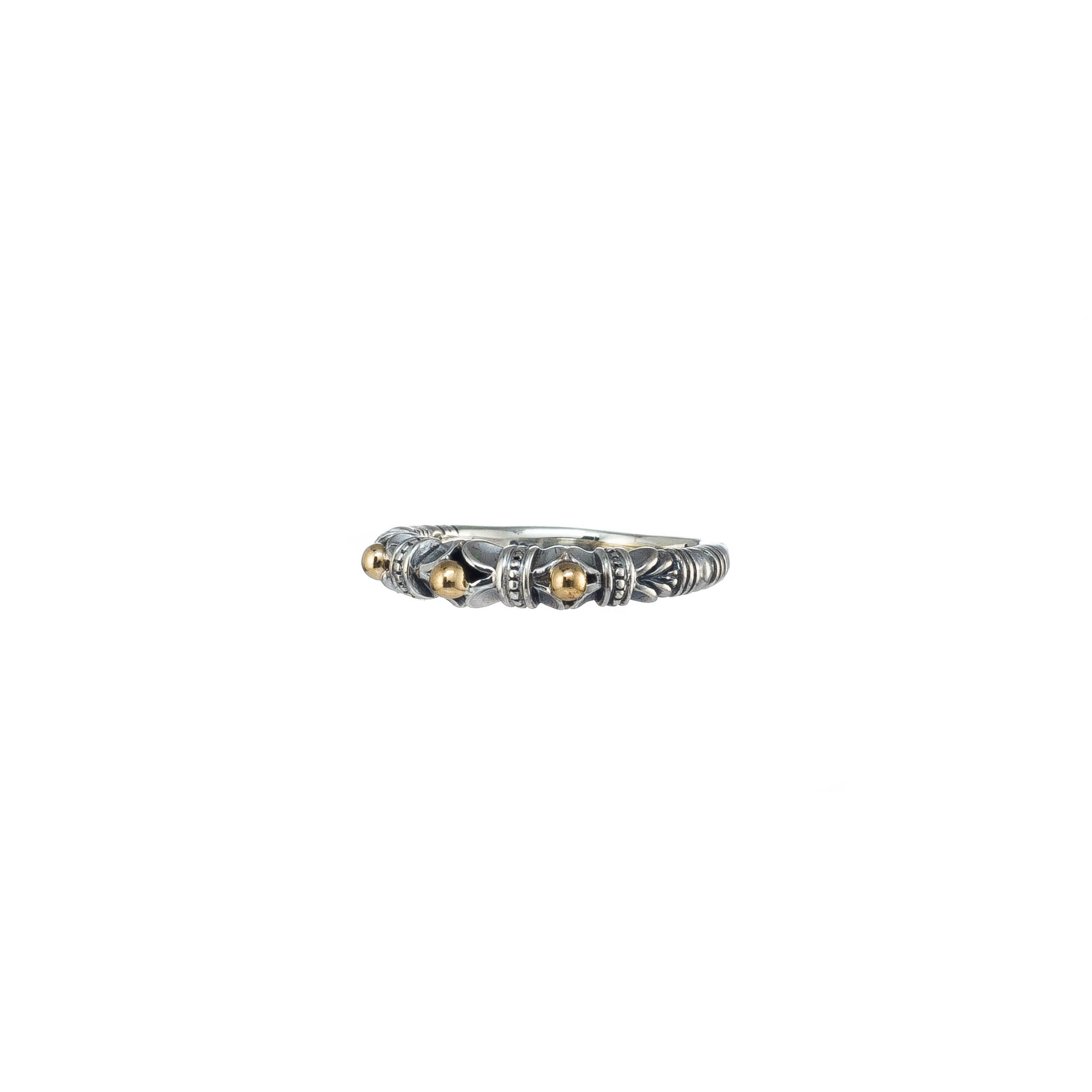 Kassandra Band ring in sterling silver with 18K Gold details