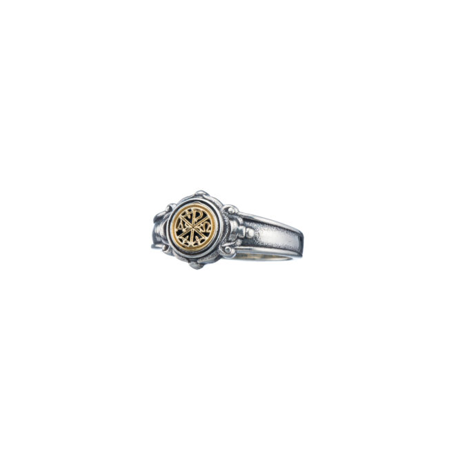 Symbol ΑΩ ring in 18K Gold and Sterling silver - Image 3