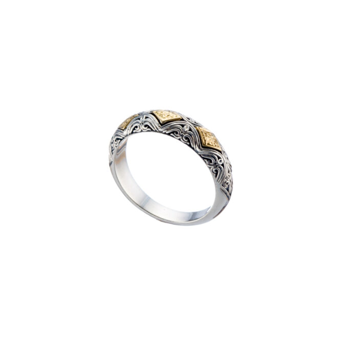 Erotokritos Band ring in 18K Gold and Sterling silver - Image 2
