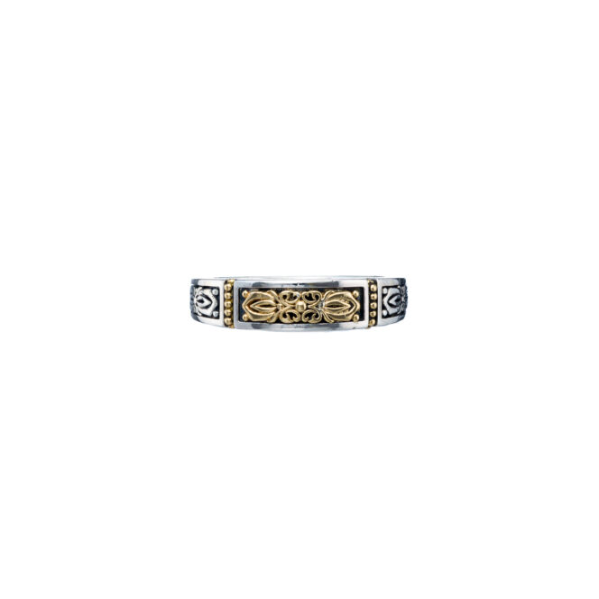 Erotokritos band ring in 18K Gold and Sterling silver