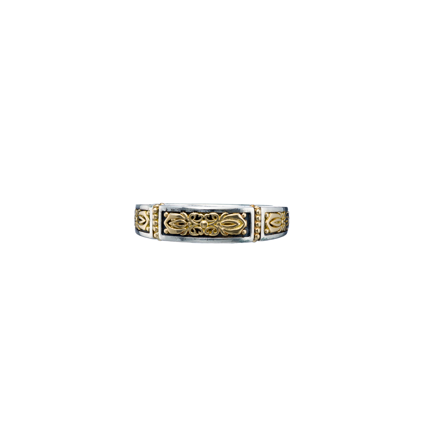 Erotokritos band ring in 18K Gold and Sterling silver