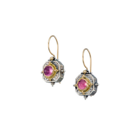 Cyclades square earrings in 18K Gold and Sterling silver