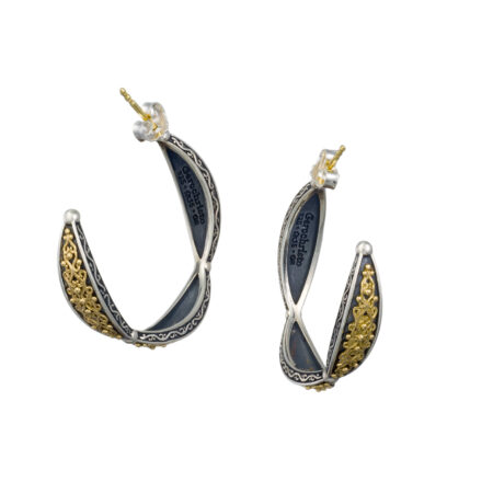 Aretousa Hoops Earrings in 18K Gold and Sterling Silver - Image 4
