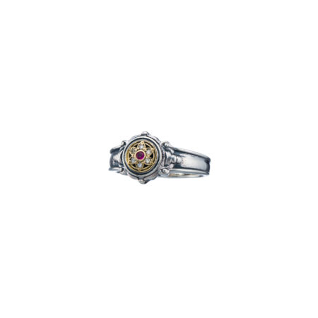 Symbol ring in 18K Gold and Sterling silver with precious stones - Image 3