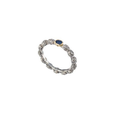 Eden's Garden Band Ring in Sterling silver with Gold K18 and Oval Gemstone - Image 11