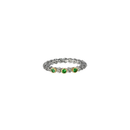 Eden's Garden Band Ring in Sterling Silver with Gold K18 and Gemstones - Image 4