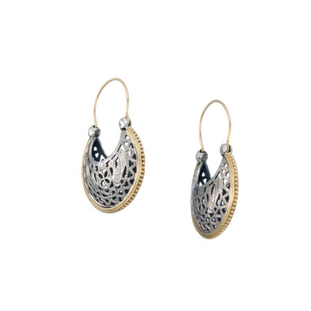 Byzantine style earrings in18K Gold and Sterling Silver - Image 4