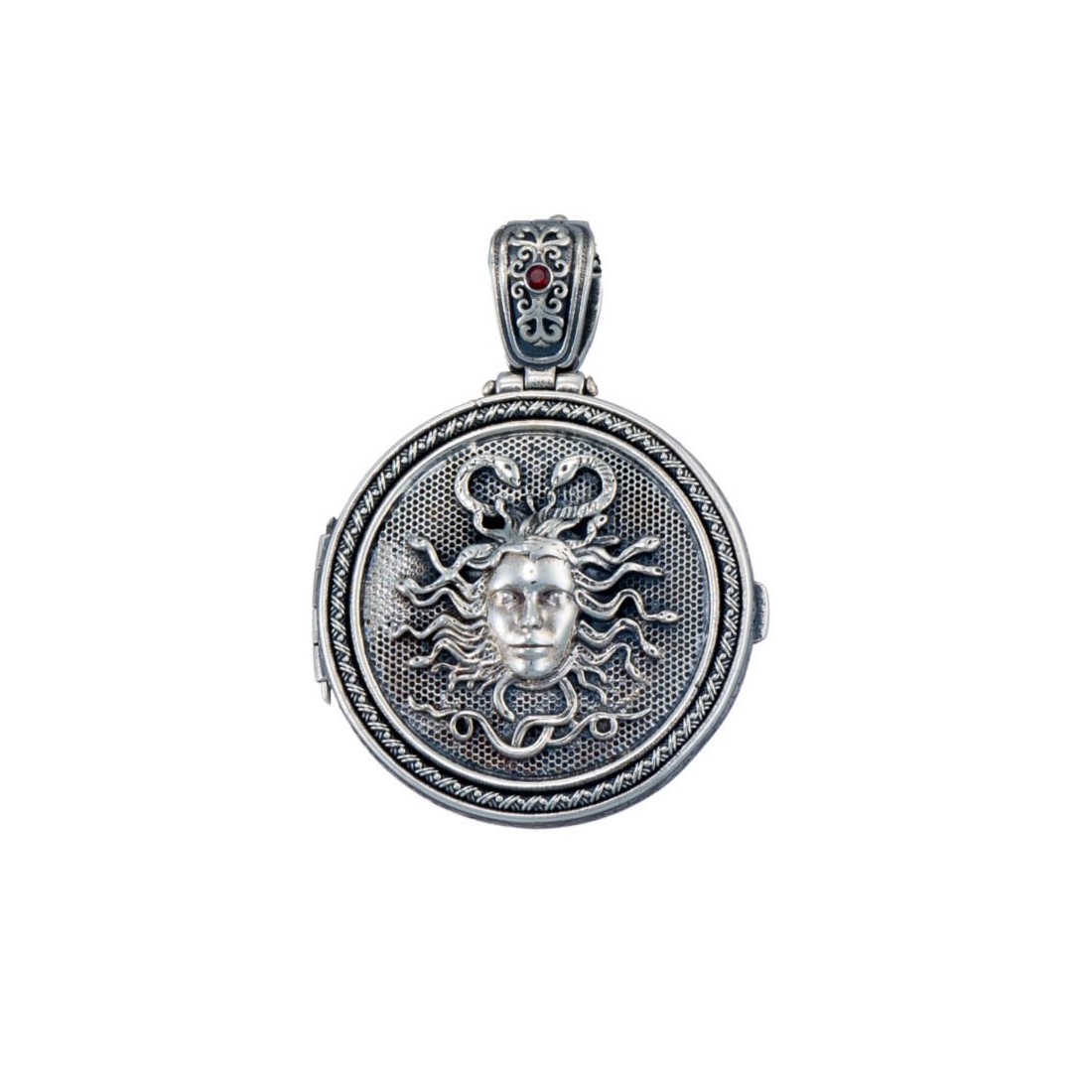Medousa locket pendant in Sterling silver