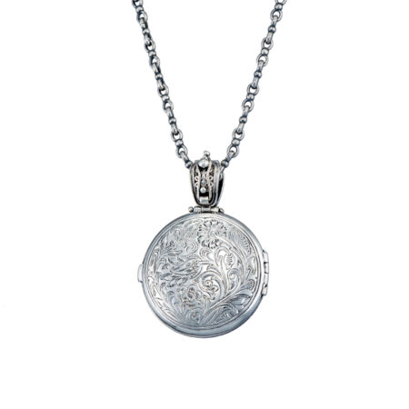 Mediterranean round locket in Sterling silver - Image 4