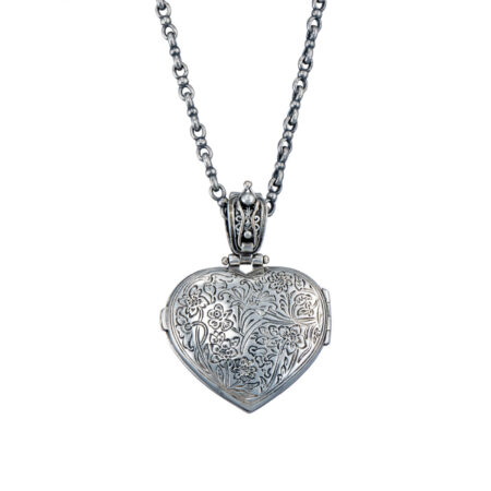 Mediterranean heart locket pendant in Sterling Silver - Image 4