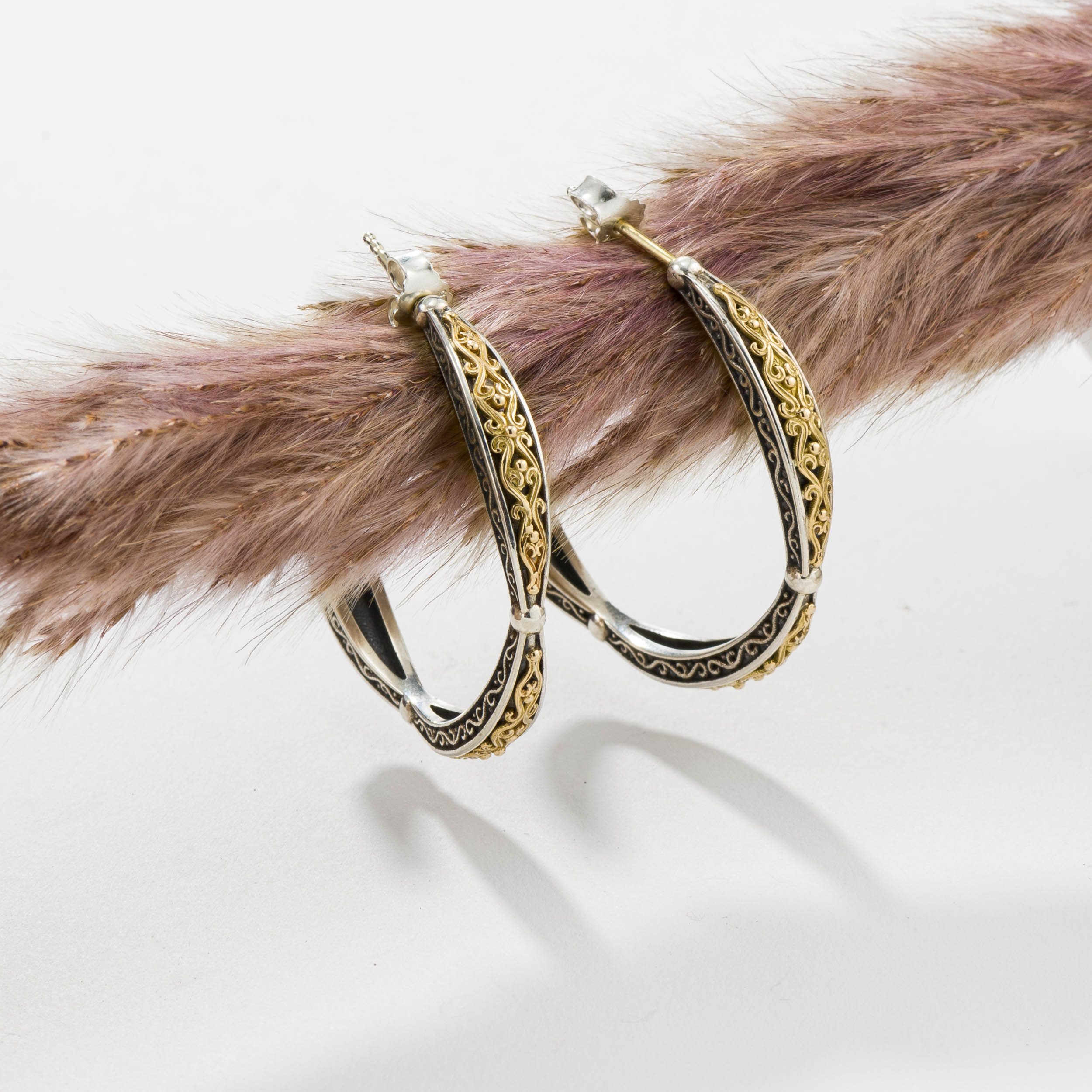 Aretousa Hoops earrings in 18K Gold and Sterling Silver