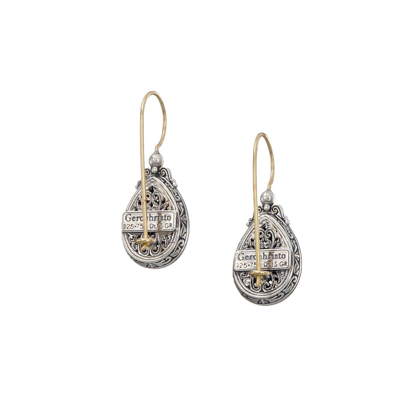 Mediterranean drop earrings in 18K Gold and Sterling Silver