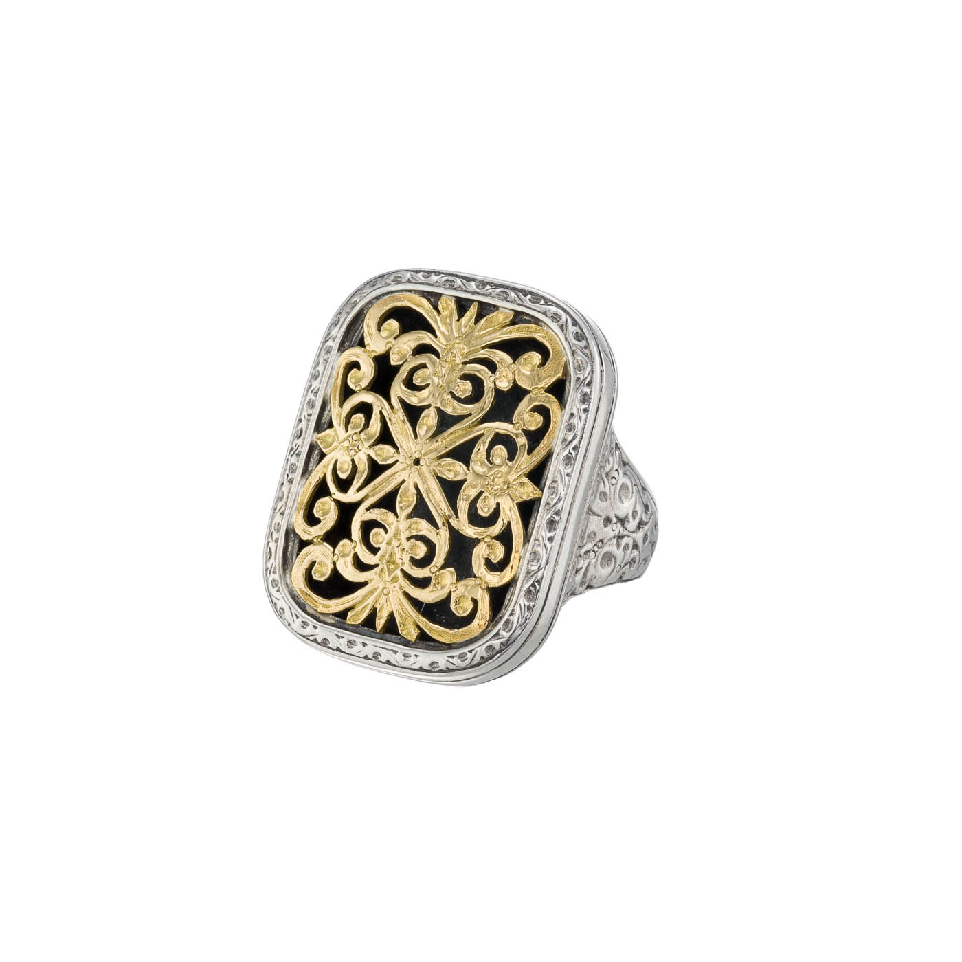 Garden shadows big ring in 18K Gold and Sterling Silver