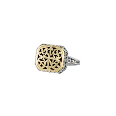 Garden shadows polygon ring in 18K Gold and Sterling Silver - Image 2