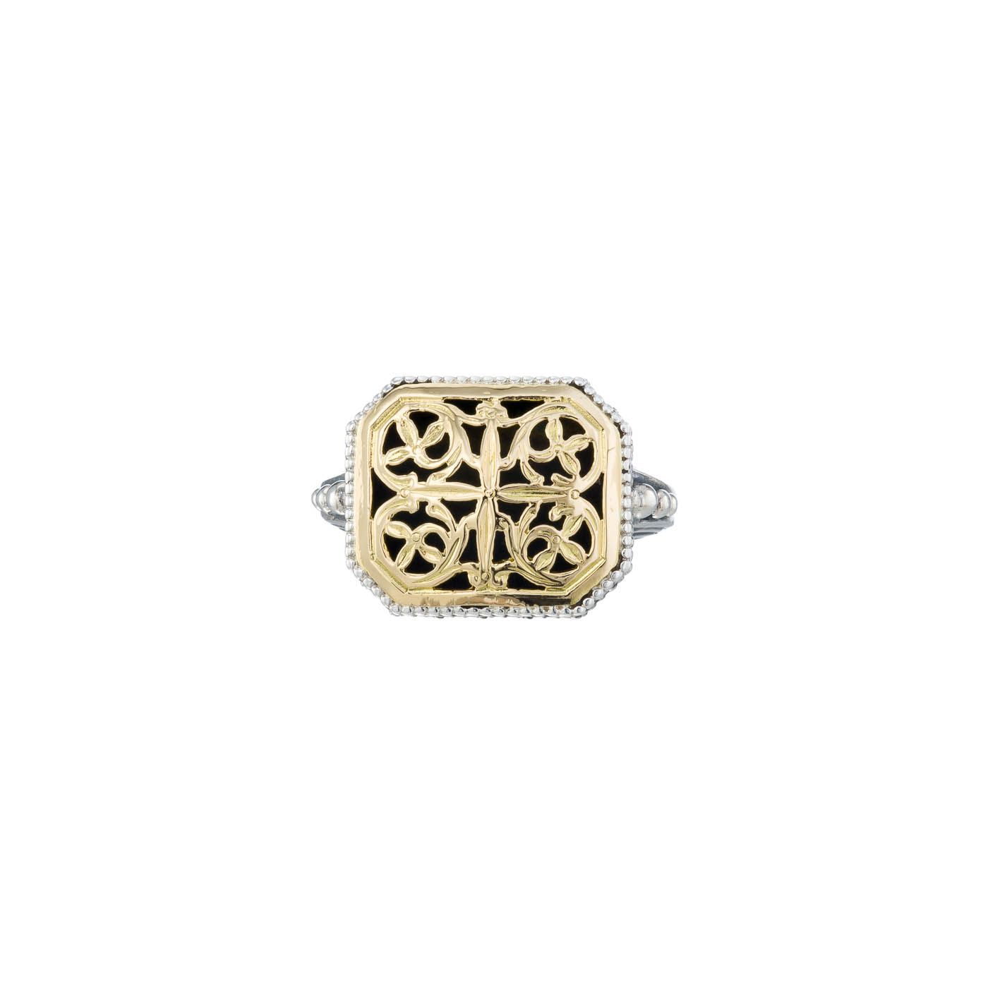 Garden shadows polygon ring in 18K Gold and Sterling Silver