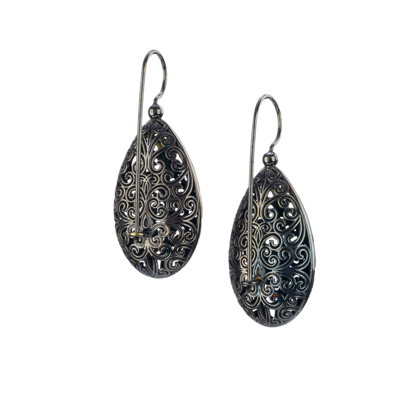 Kallisto teardrop earrings in Black plated silver 925