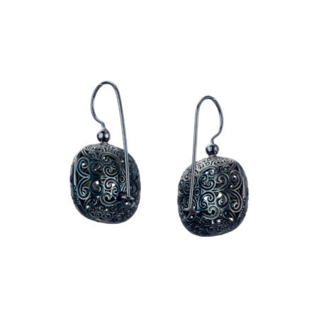 Kallisto cushion Earrings in Black plated silver 925 - Image 2