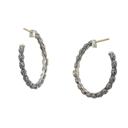 Eve Earrings in Sterling Silver with 18K Gold and Gemstones - Image 4