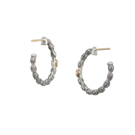 Eve hoops Earrings in Sterling Silver with 18K Gold and Gemstones - Image 5