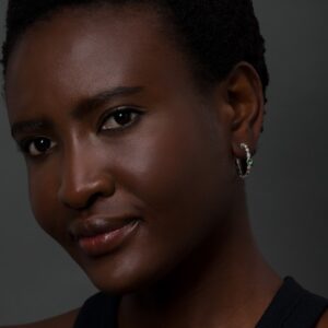 Eve hoops Earrings in Sterling Silver with 18K Gold and Gemstones - Image 2