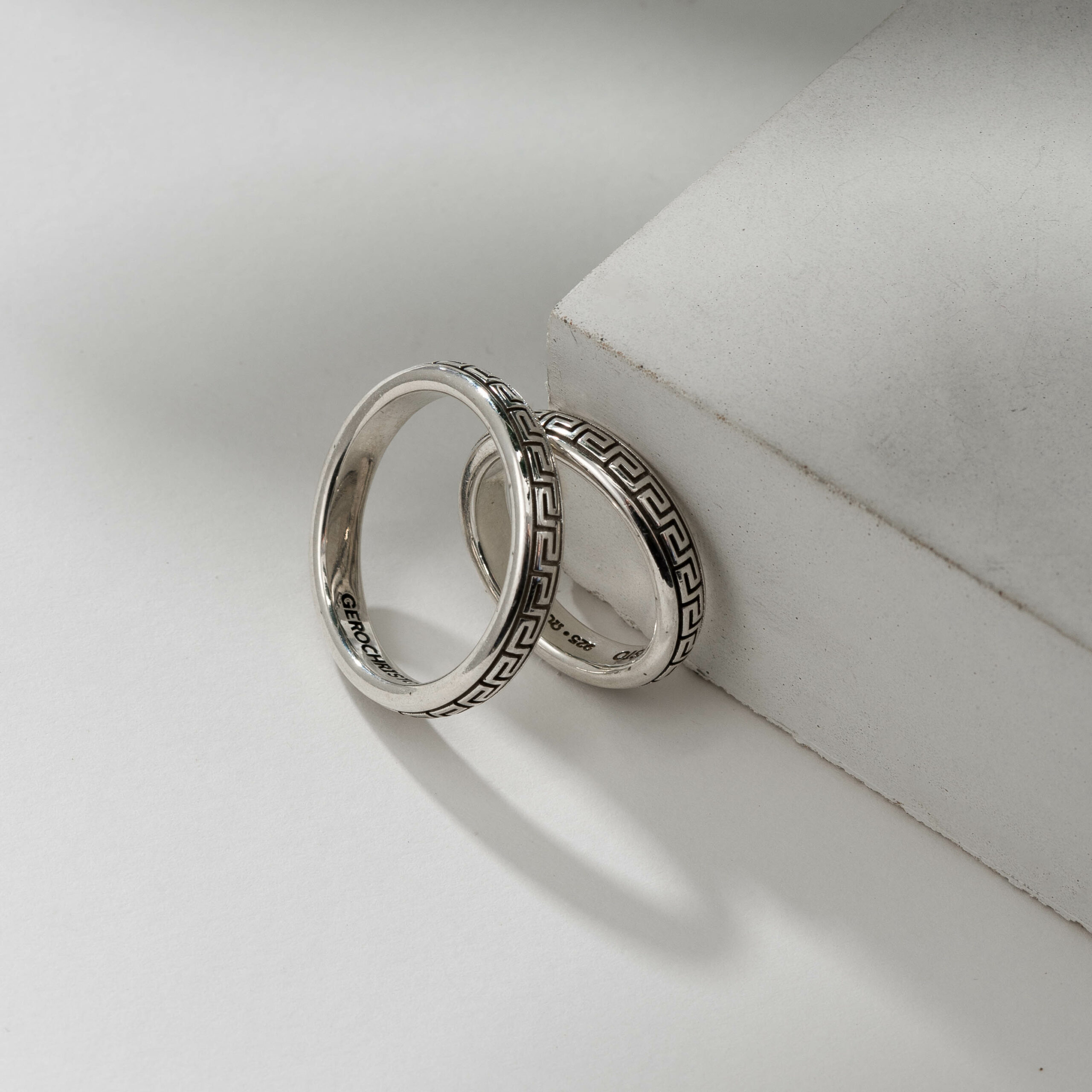 Meander band ring in Sterling Silver