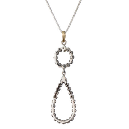 Eden's Garden Double pendant in 18K Gold and Sterling Silver with Gemstones - Image 4