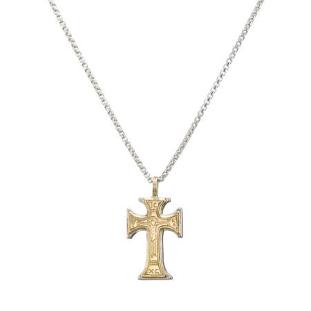 Byzantine cross in 18K Gold and Sterling Silver - Image 3