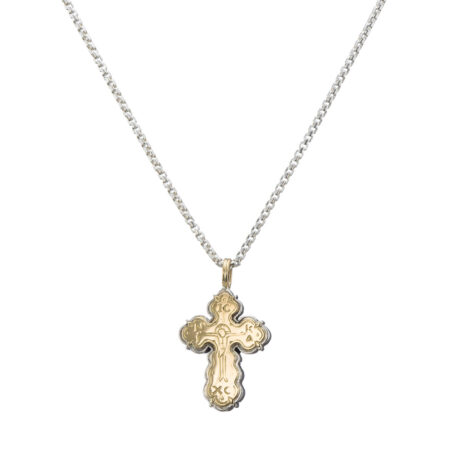 Byzantine cross in 18K Gold and sterling silver - Image 2