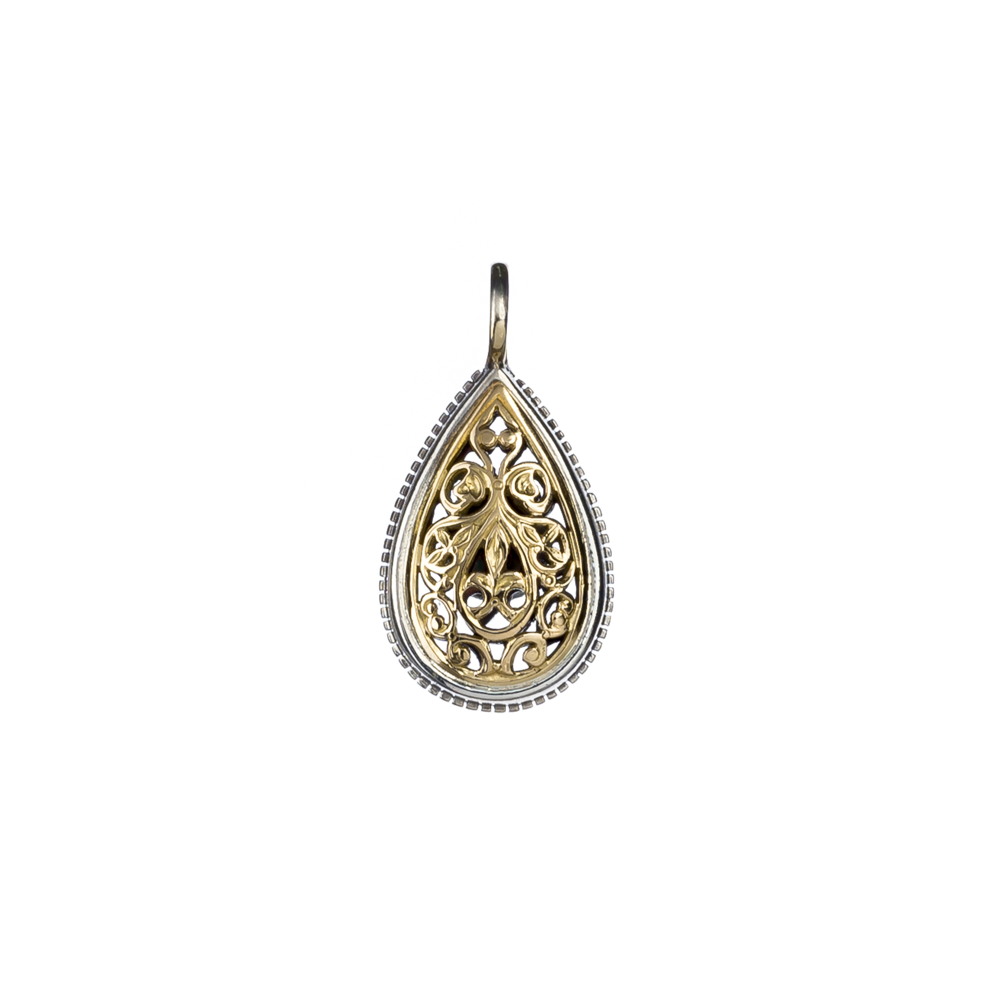 Garden shadows drop pendant in 18K Gold and Sterling Silver