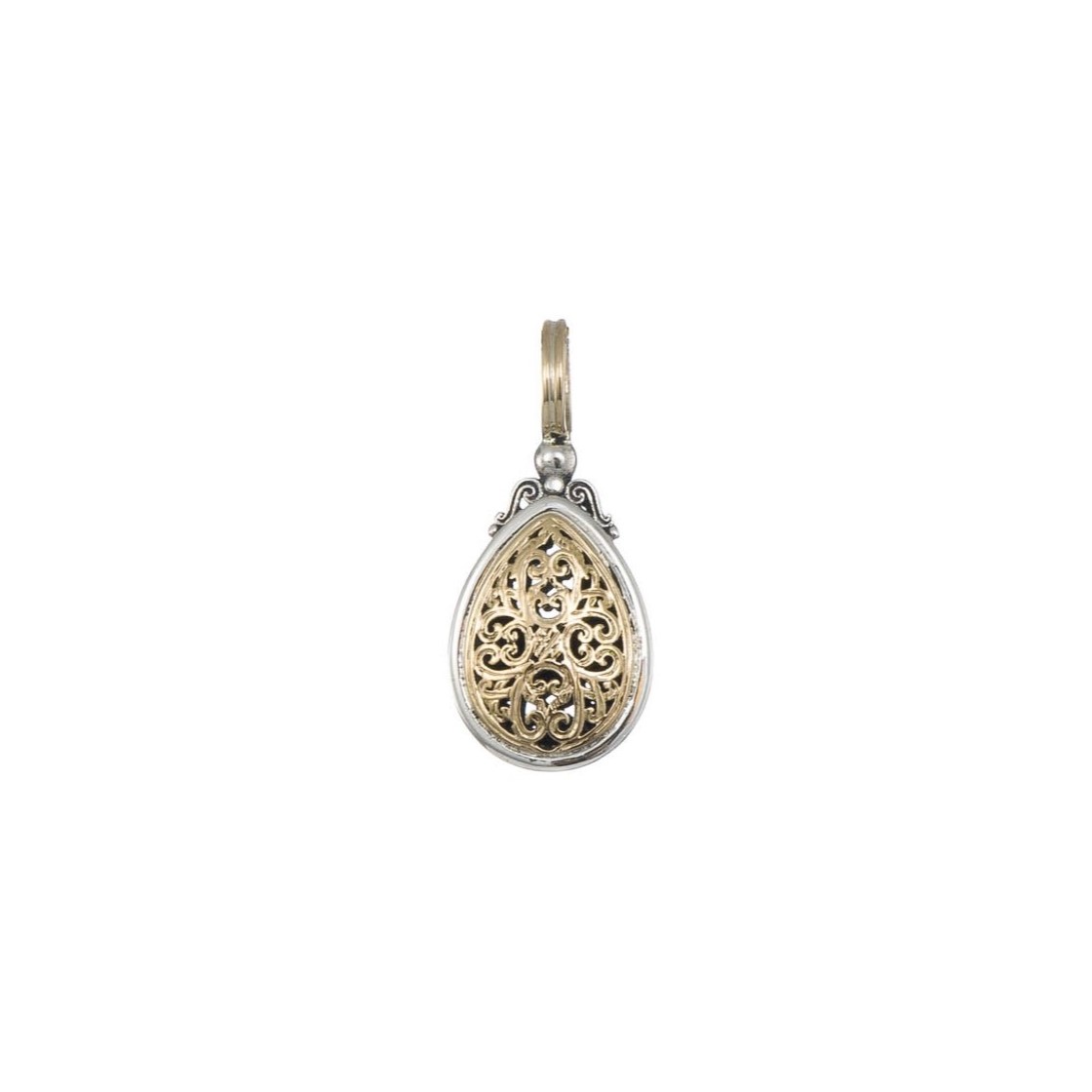 Mediterranean drop pendant in 18K Gold and Sterling Silver