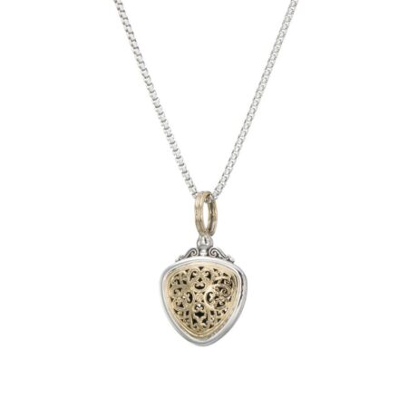 Mediterranean triangle pendant in 18K Gold and Sterling Silver