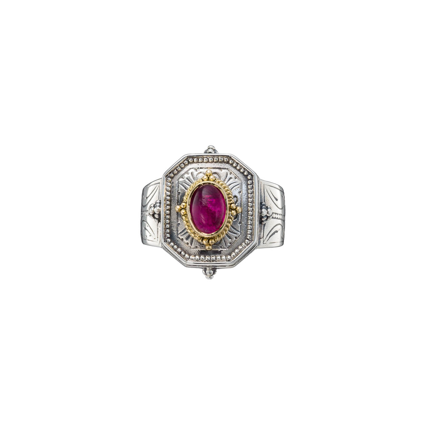 Cyclades Ring in 18K Gold and sterling silver with pink tourmaline